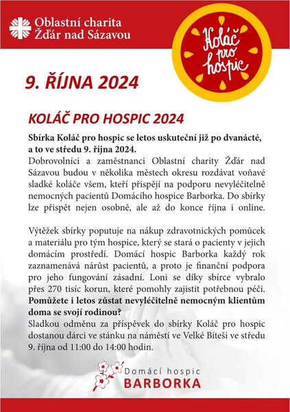 koláč pro hospic 2024 VELKÁ BÍTEŠ